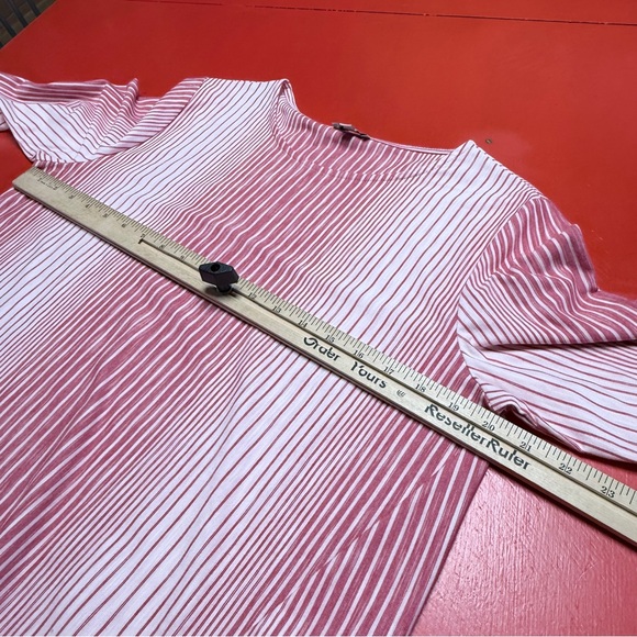 SEVEN FORTY TWO RED AND WHITE STRIPED ASYMMETRICAL TOP - Picture 4 of 7